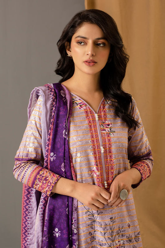 3 Piece – Premium Printed Khadar – 8344