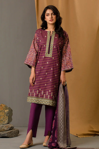 3 Piece – Premium Printed Khadar – 8345