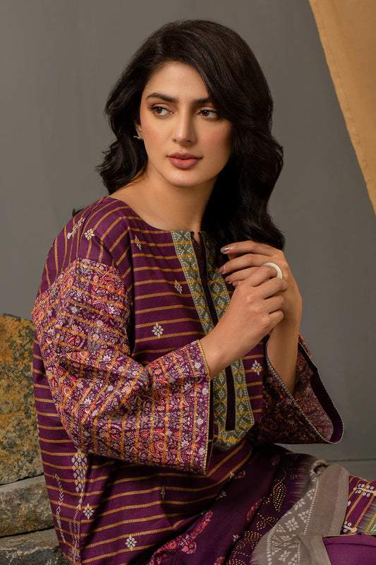 3 Piece – Premium Printed Khadar – 8345