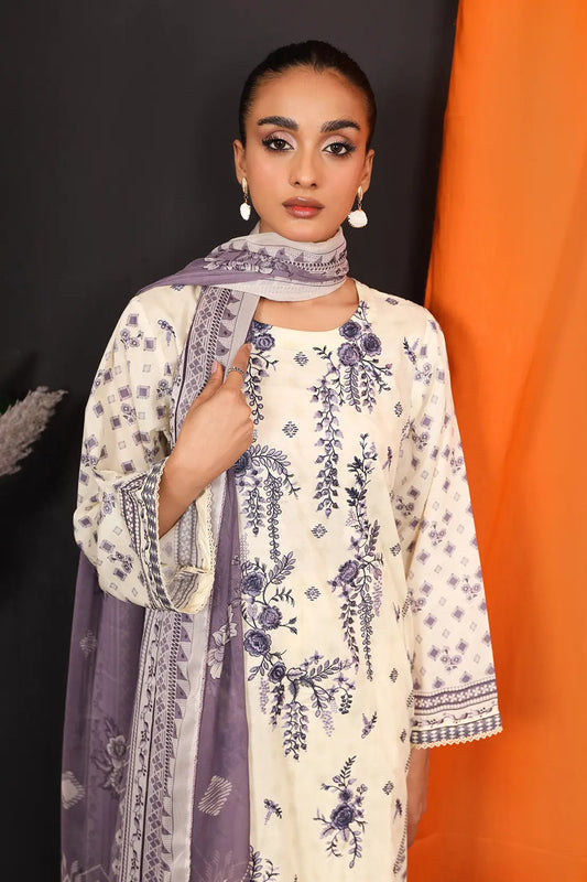 3 Piece - Embroidered Lawn - 8131