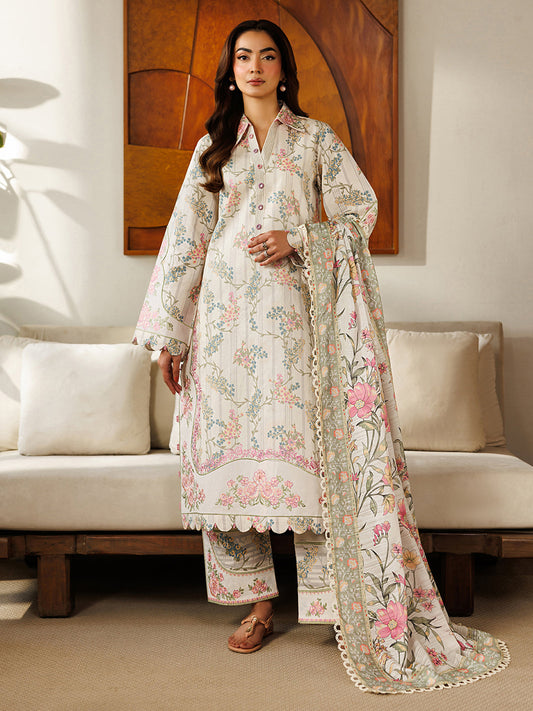 Mahnur | Leila 3 PC Lawn '26 | L-03