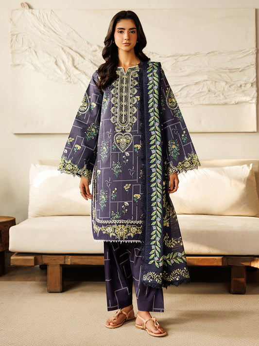 Mahnur | Leila 3 PC Lawn '26 | L-09