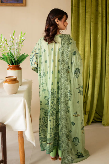 3 Piece - Embroidered Luxury Lawn - 8143