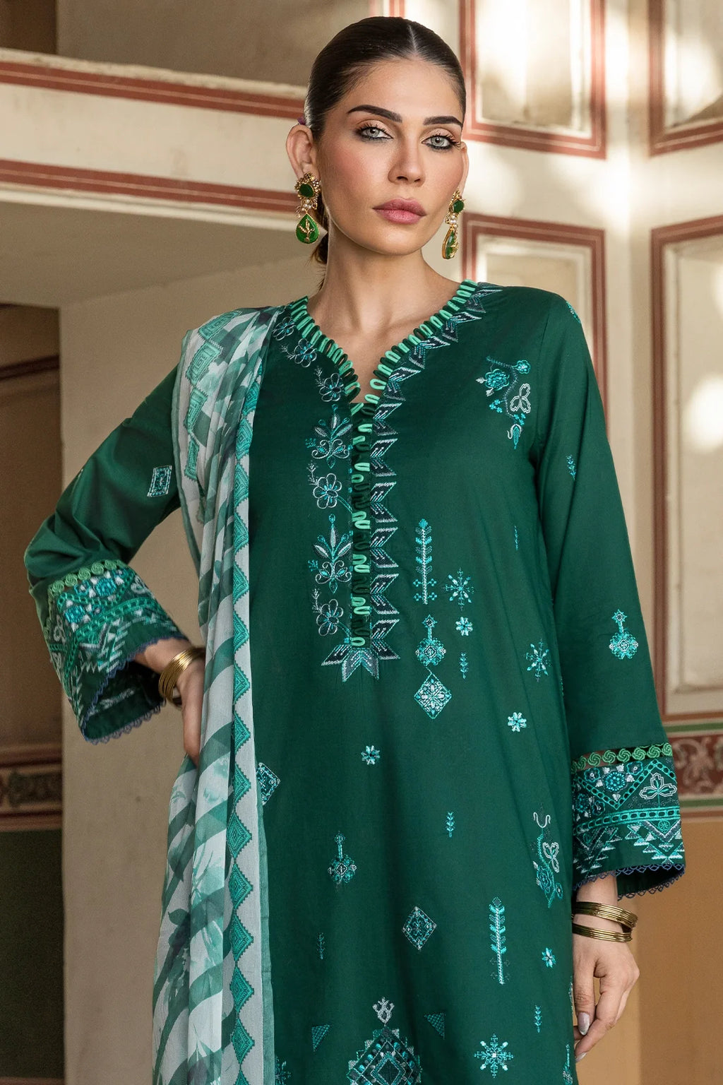Rashid Textile | Manzil Embroidered Lawn | 574
