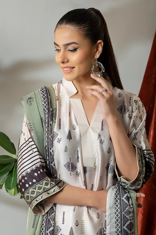 3 Piece – Digitally Printed Silk  – 8285