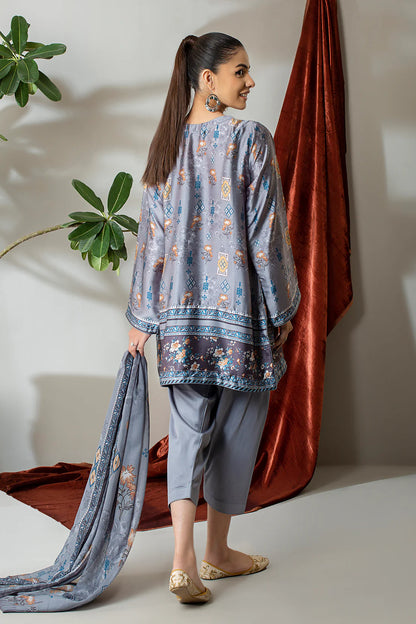 3 Piece – Digitally Printed Silk  – 8288