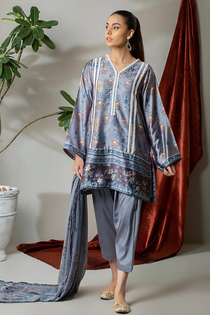 3 Piece – Digitally Printed Silk  – 8288