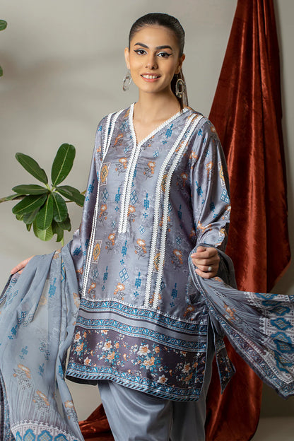 3 Piece – Digitally Printed Silk  – 8288