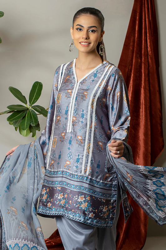 3 Piece – Digitally Printed Silk  – 8288