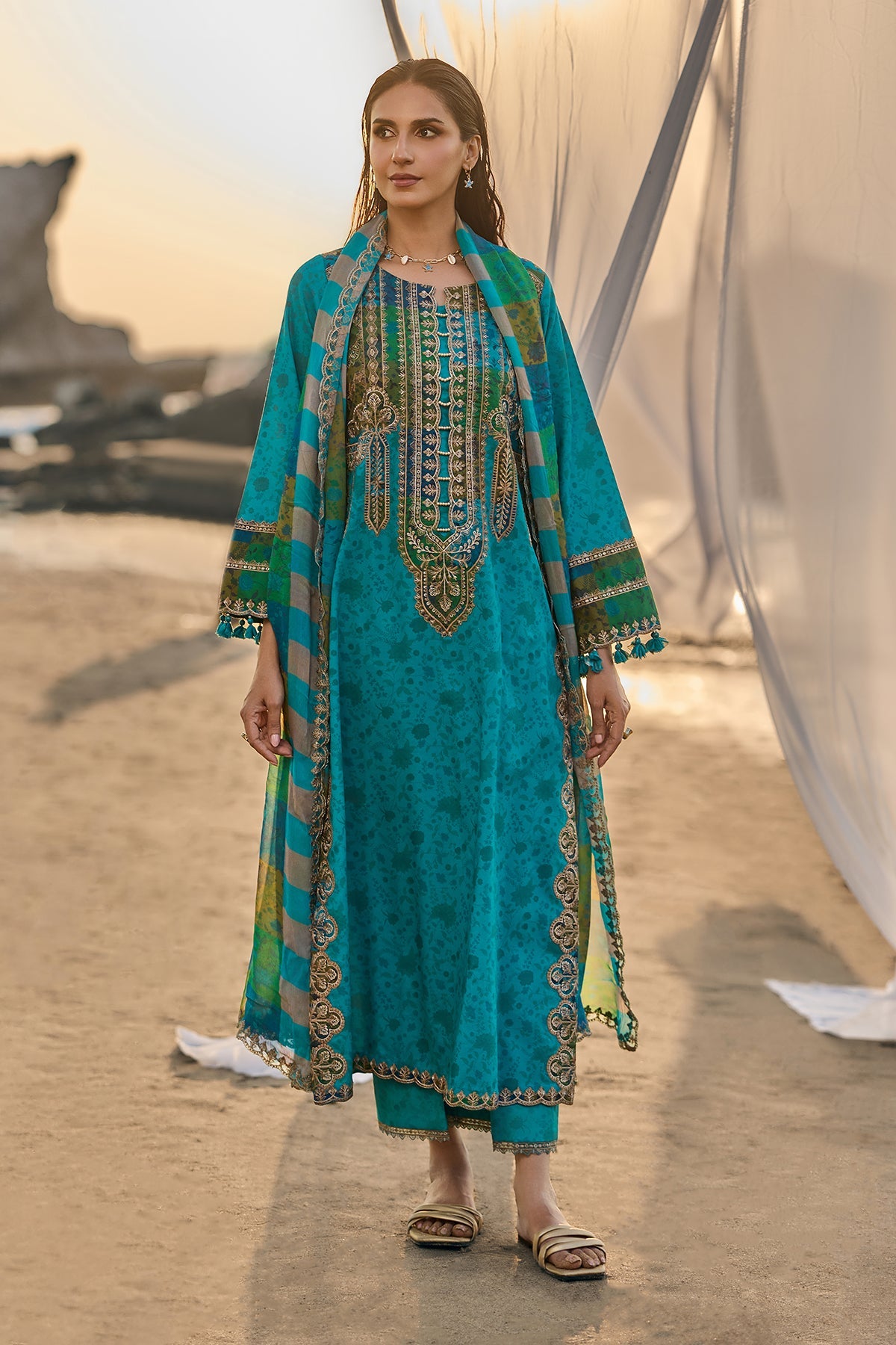 Charizma | 3-PC Unstitched Embroidered Swiss Collection | CSM6-05