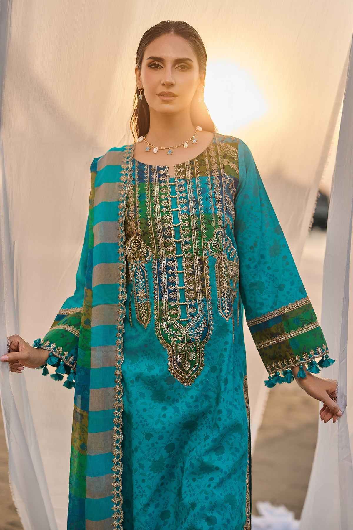 Charizma | 3-PC Unstitched Embroidered Swiss Collection | CSM6-05