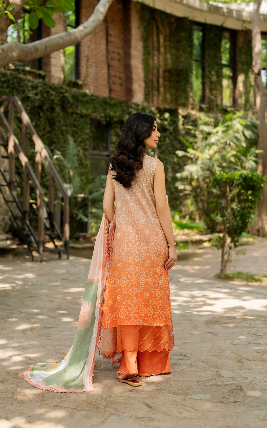 Asifa & Nabeel | Meraki 3 Pcs EMbroidered Lawn | Peach Sorbet MSSL-02