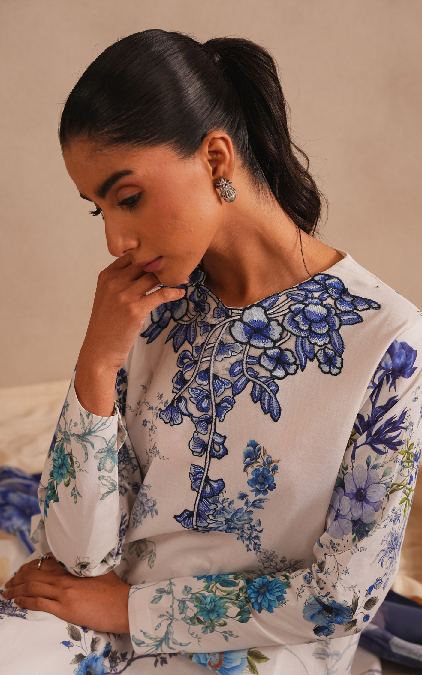 Asifa & Nabeel | Meraki 3 Pcs EMbroidered Lawn | Starlit MSSL-03