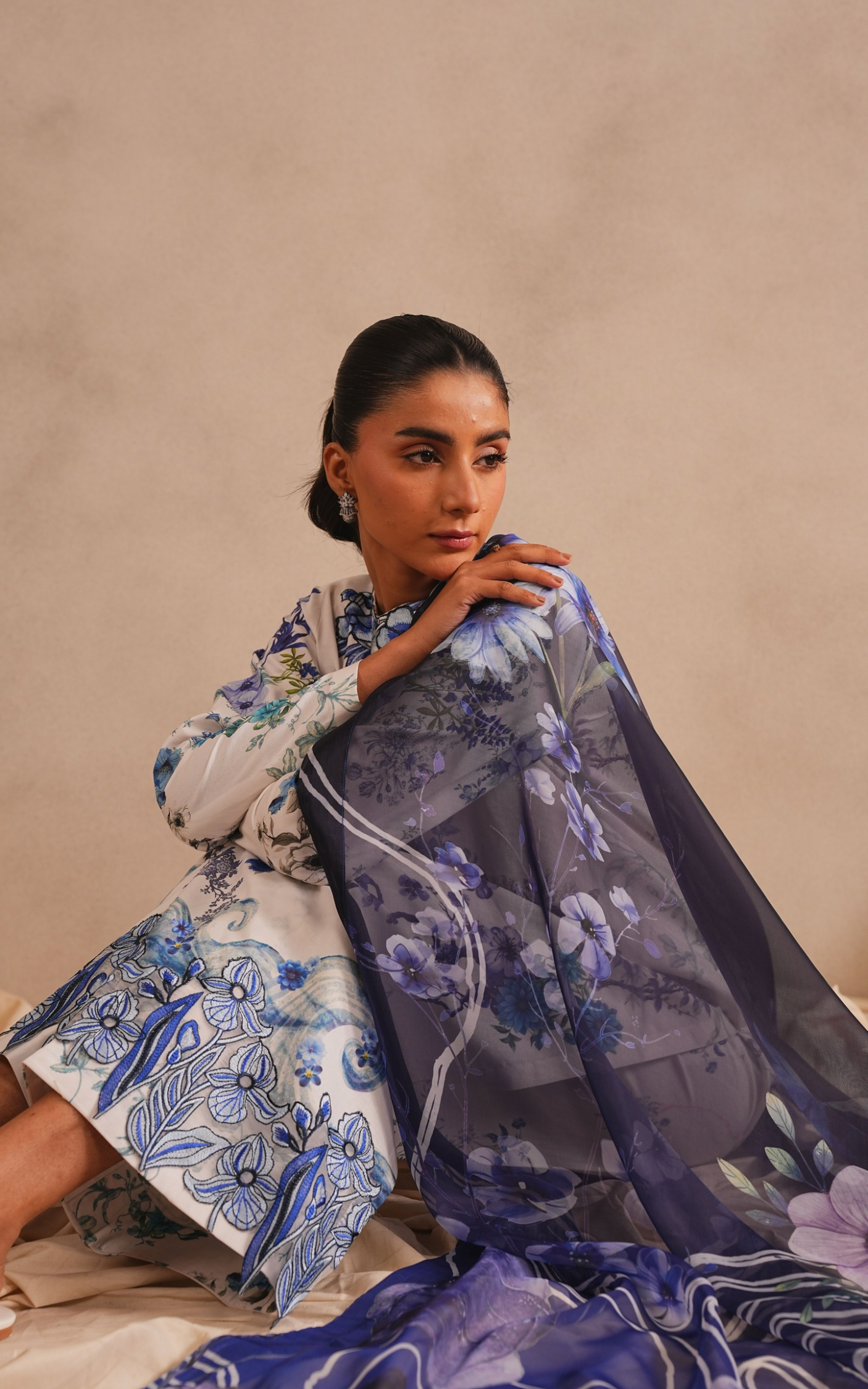 Asifa & Nabeel | Meraki 3 Pcs EMbroidered Lawn | Starlit MSSL-03