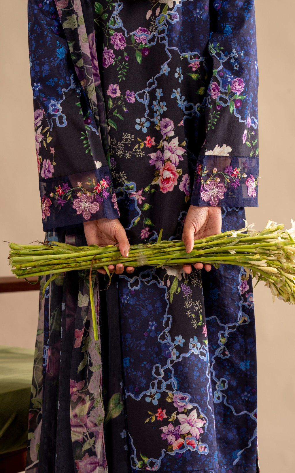 Asifa & Nabeel | Meraki 3 Pcs EMbroidered Lawn | Indigo Craft MSSL-04
