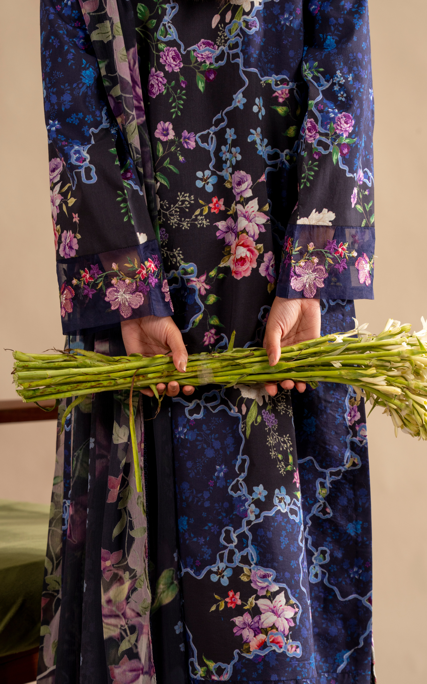 Asifa & Nabeel | Meraki 3 Pcs EMbroidered Lawn | Indigo Craft MSSL-04