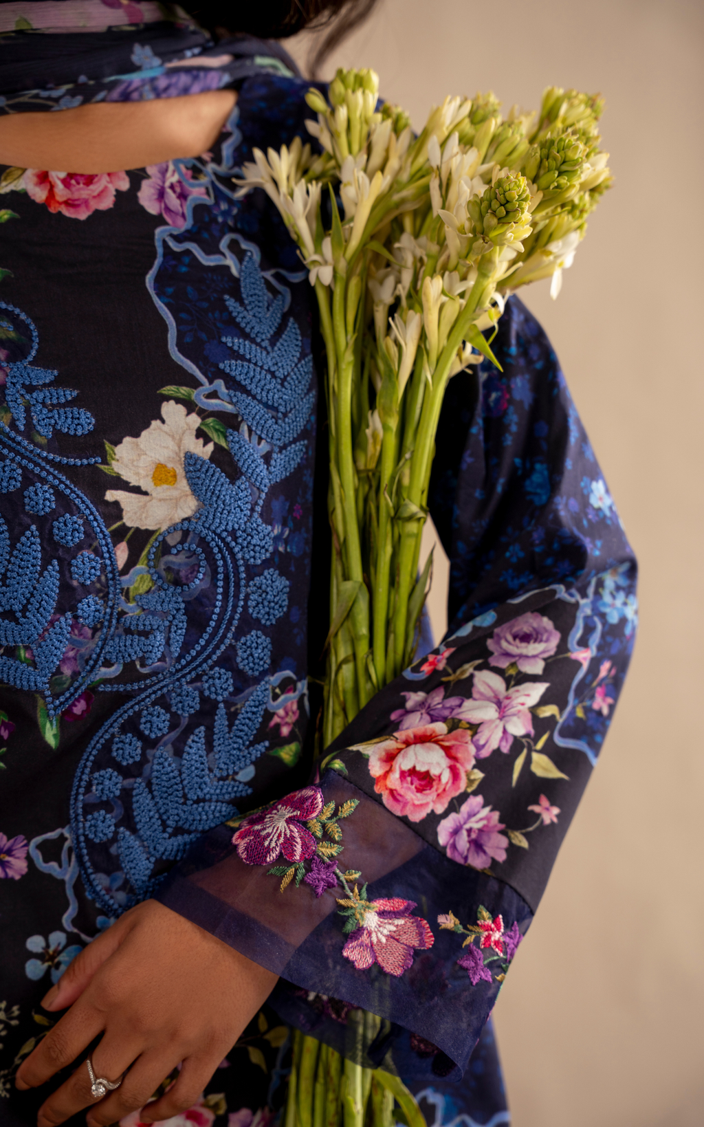 Asifa & Nabeel | Meraki 3 Pcs EMbroidered Lawn | Indigo Craft MSSL-04