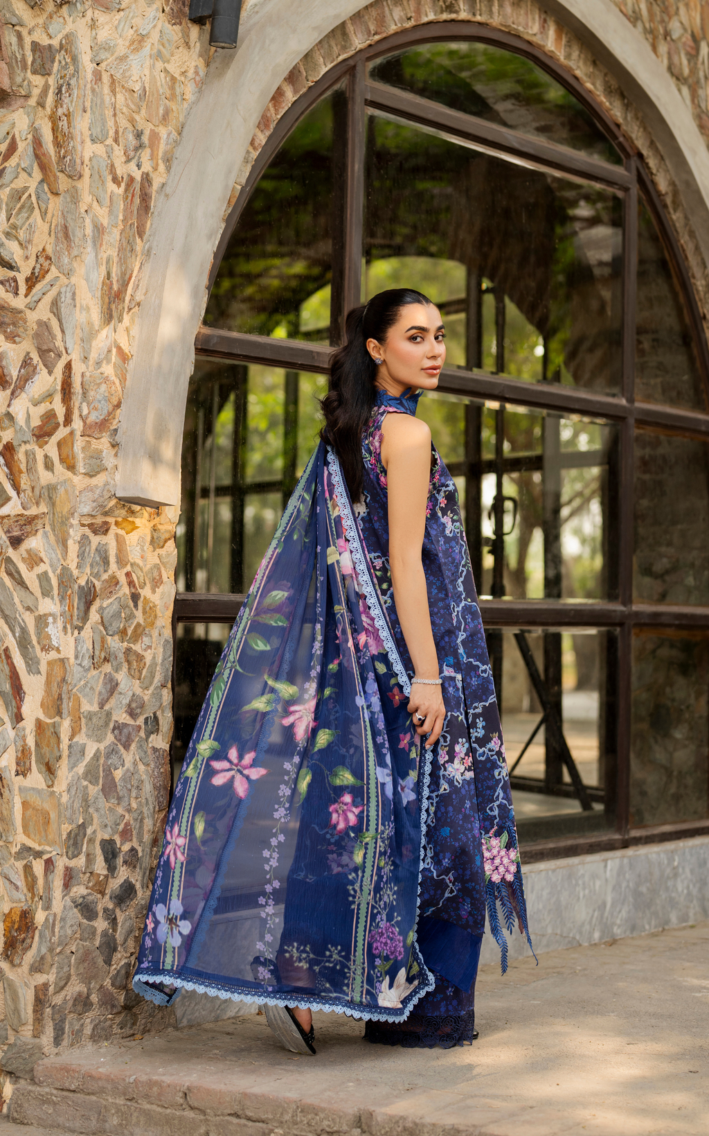 Asifa & Nabeel | Meraki 3 Pcs EMbroidered Lawn | Indigo Craft MSSL-04