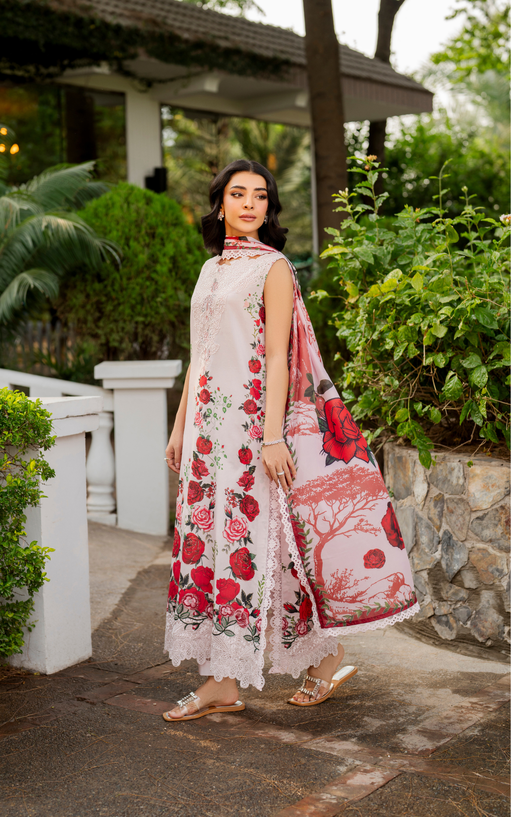 Asifa & Nabeel | Meraki 3 Pcs EMbroidered Lawn | Gilded Rose MSSL-05