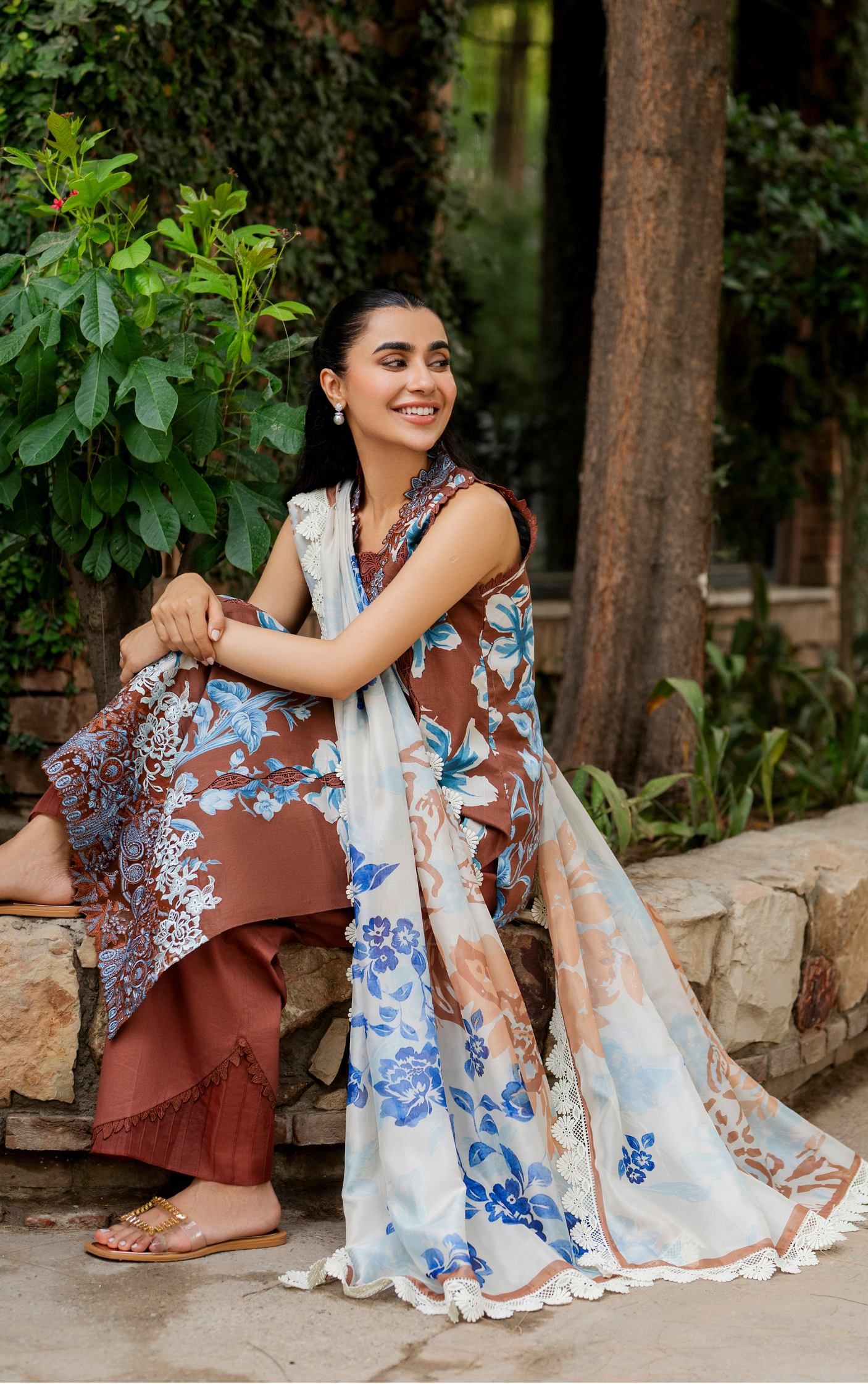 Asifa & Nabeel | Meraki 3 Pcs EMbroidered Lawn | Sun-Kissed Sand MSSL-08