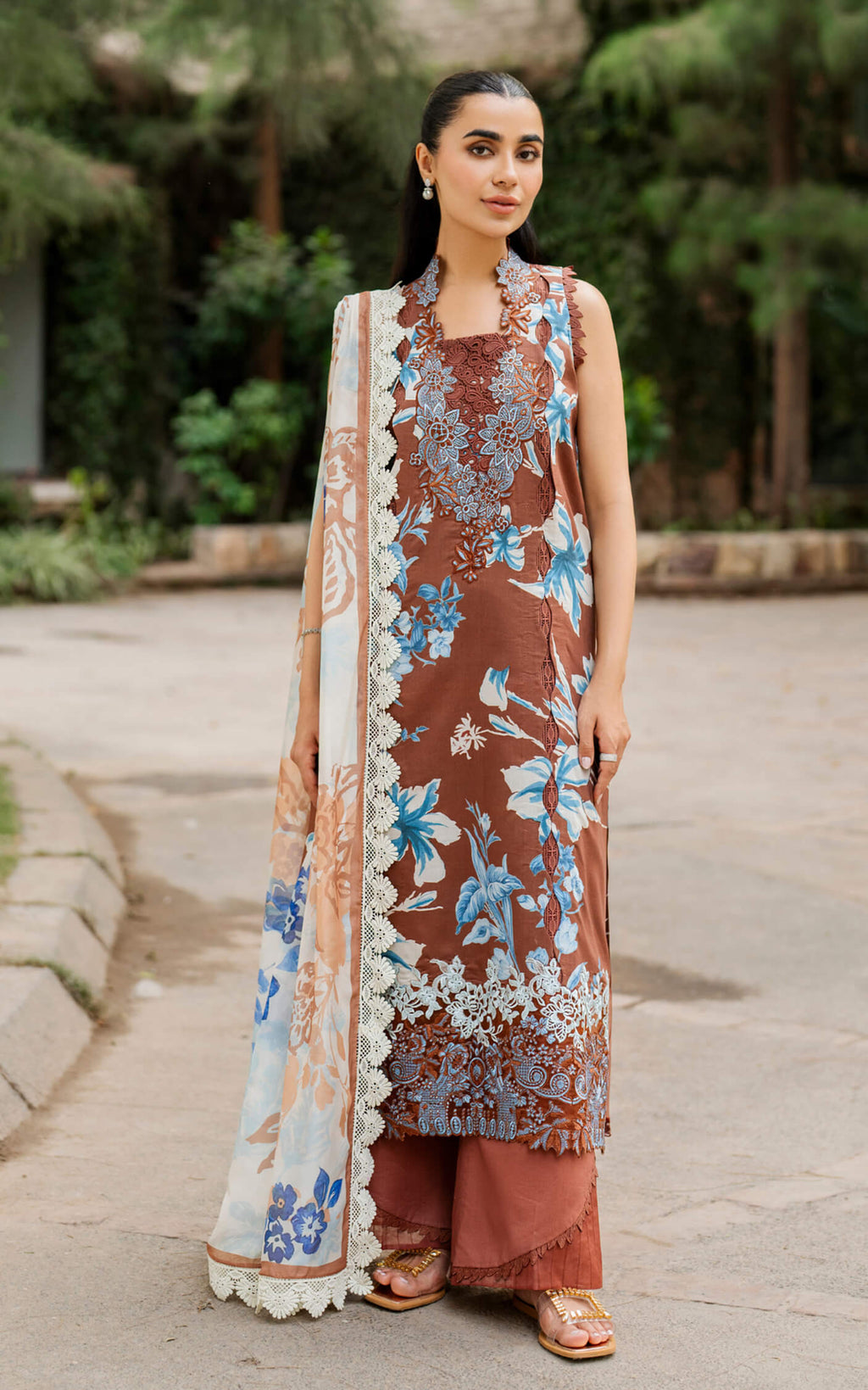 Asifa & Nabeel | Meraki 3 Pcs EMbroidered Lawn | Sun-Kissed Sand MSSL-08