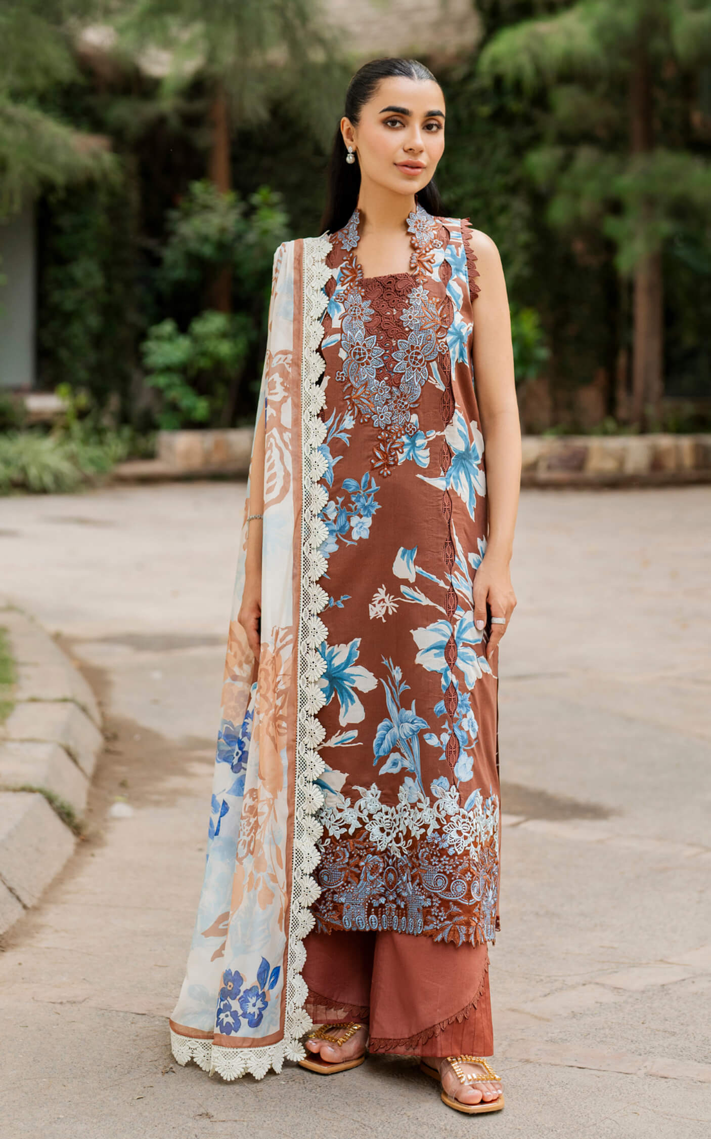 Asifa & Nabeel | Meraki 3 Pcs EMbroidered Lawn | Sun-Kissed Sand MSSL-08