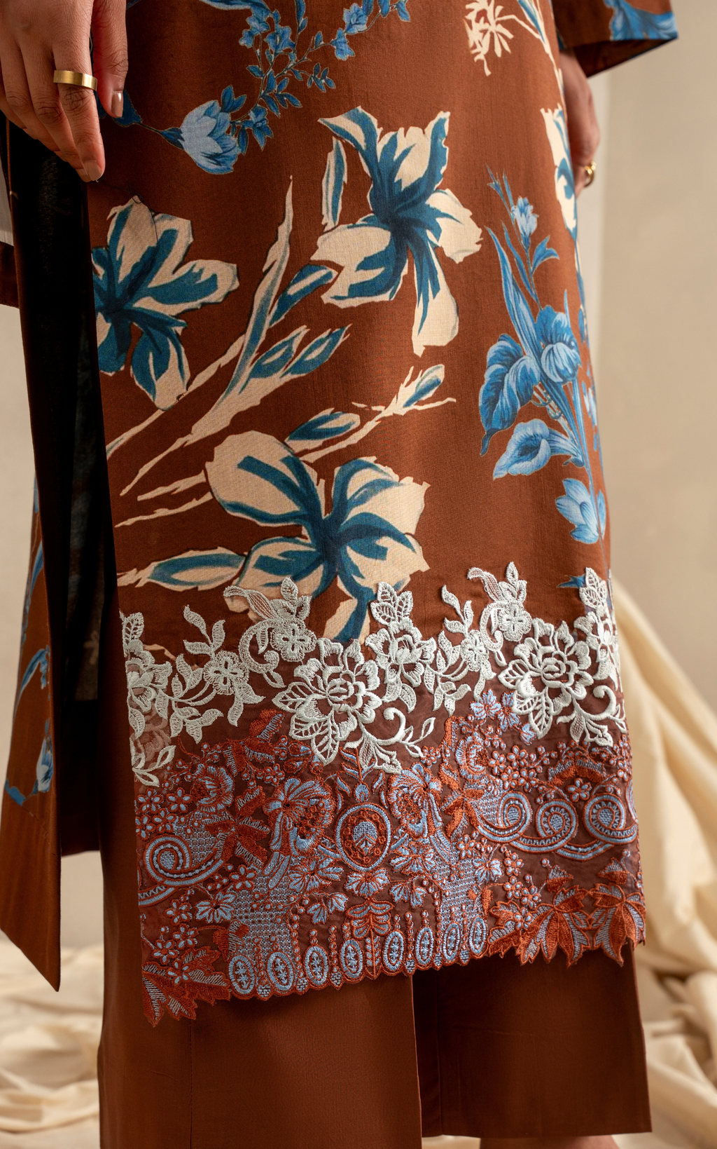 Asifa & Nabeel | Meraki 3 Pcs EMbroidered Lawn | Sun-Kissed Sand MSSL-08