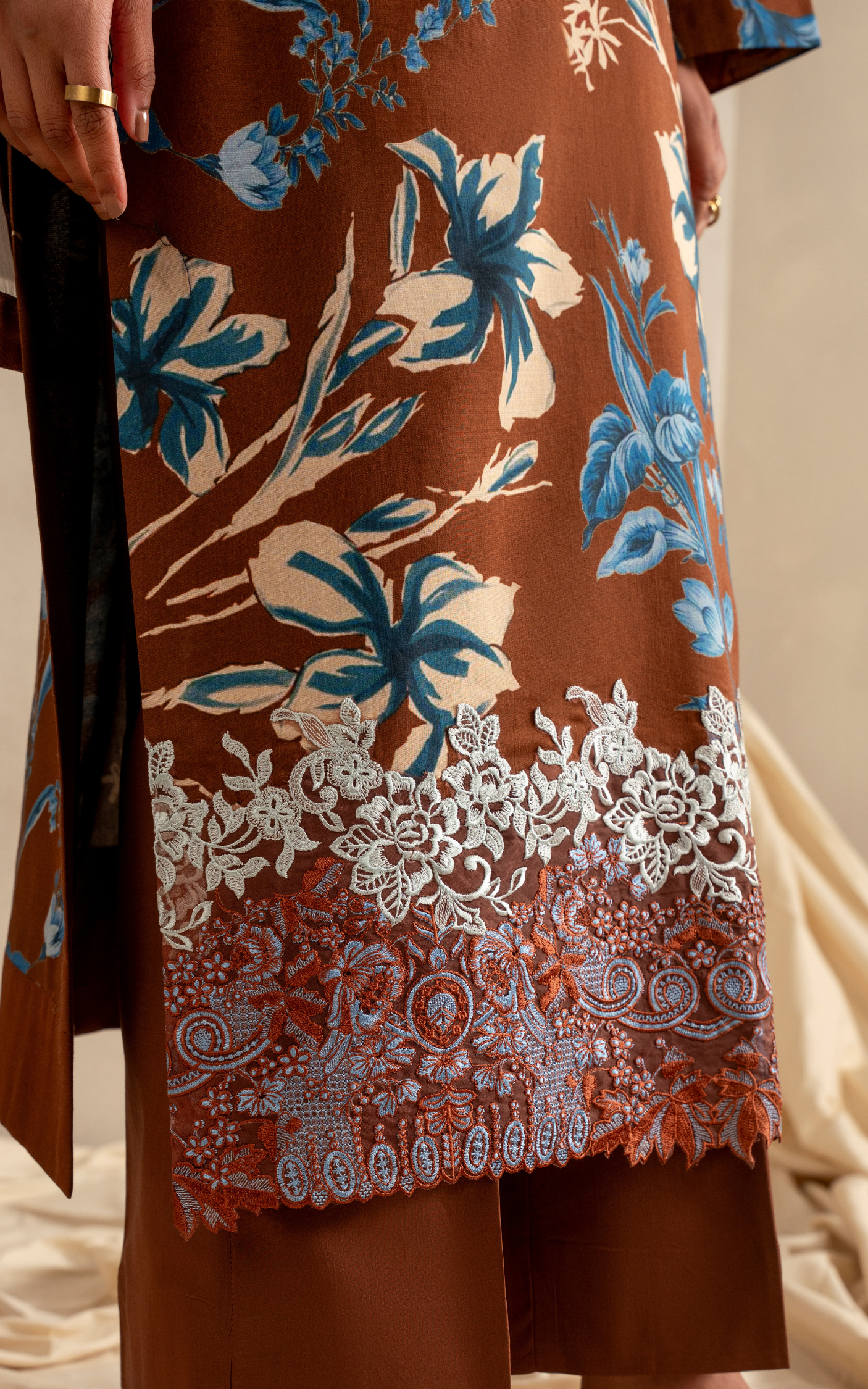 Asifa & Nabeel | Meraki 3 Pcs EMbroidered Lawn | Sun-Kissed Sand MSSL-08