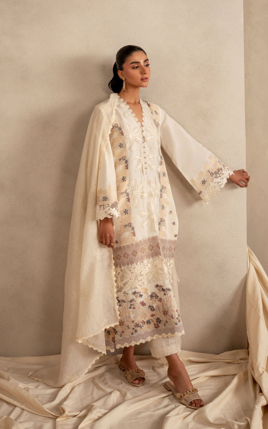 Asifa & Nabeel | Meraki 3 Pcs EMbroidered Lawn | Cloud Nine MSSL-09