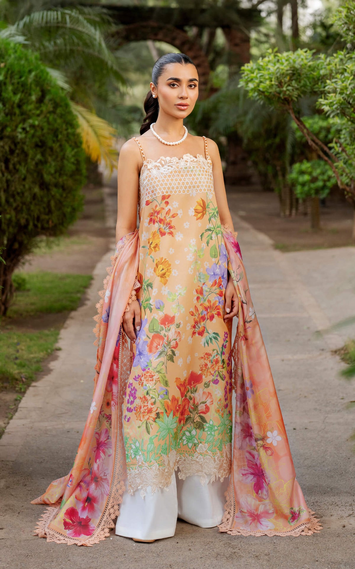 Asifa & Nabeel | Meraki 3 Pcs EMbroidered Lawn | Marigold Muse MSSL-11
