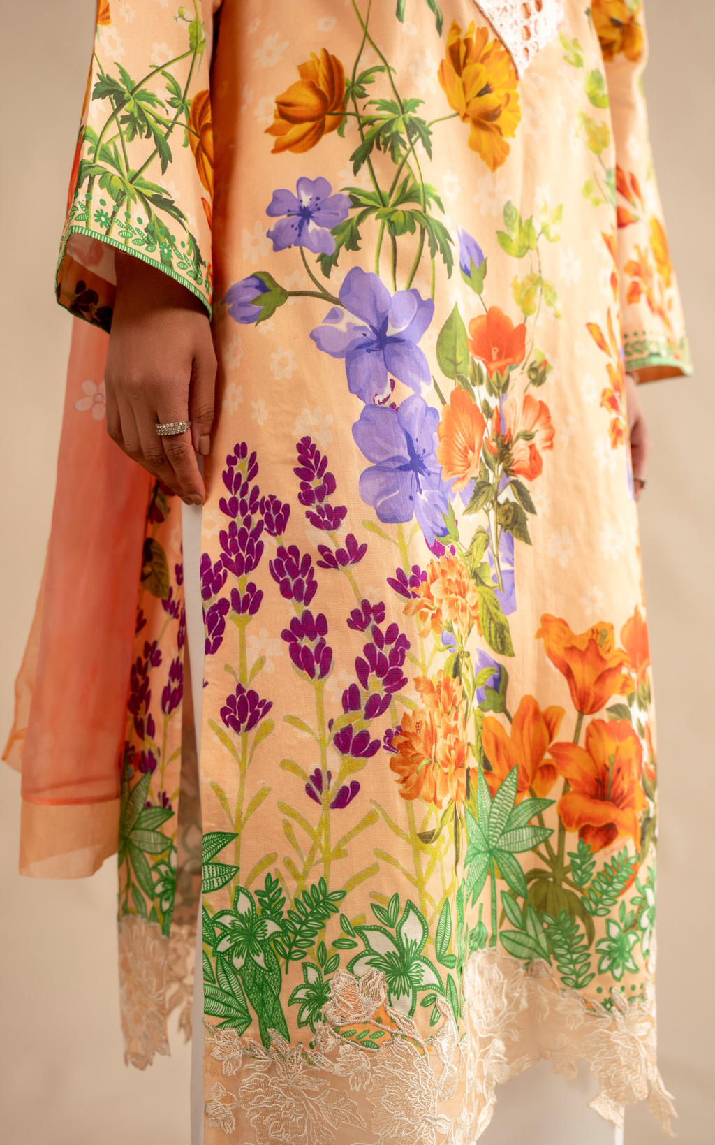 Asifa & Nabeel | Meraki 3 Pcs EMbroidered Lawn | Marigold Muse MSSL-11
