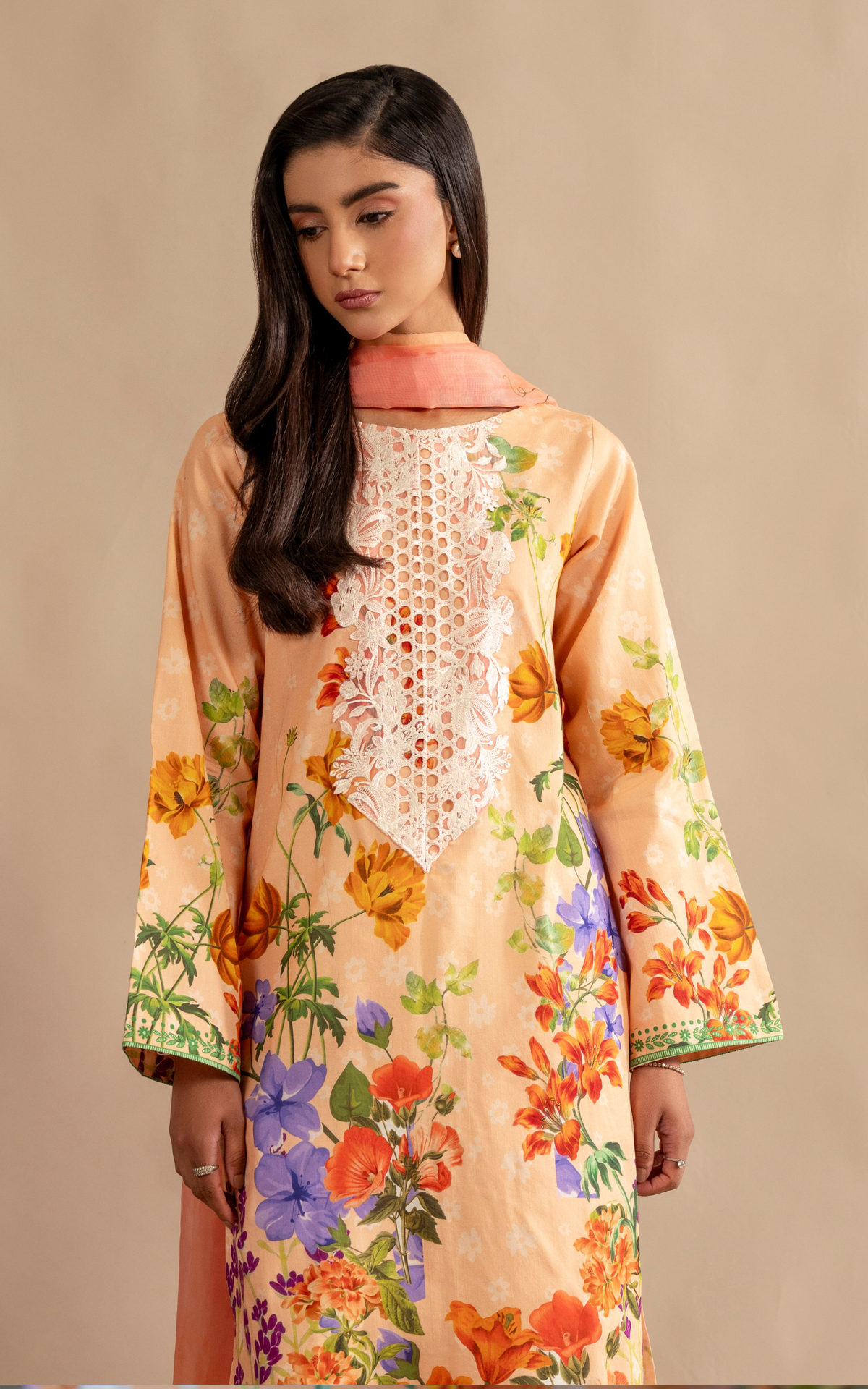 Asifa & Nabeel | Meraki 3 Pcs EMbroidered Lawn | Marigold Muse MSSL-11