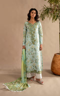 Asifa & Nabeel | Meraki 3 Pcs EMbroidered Lawn | Mint Mosaic MSSL-12