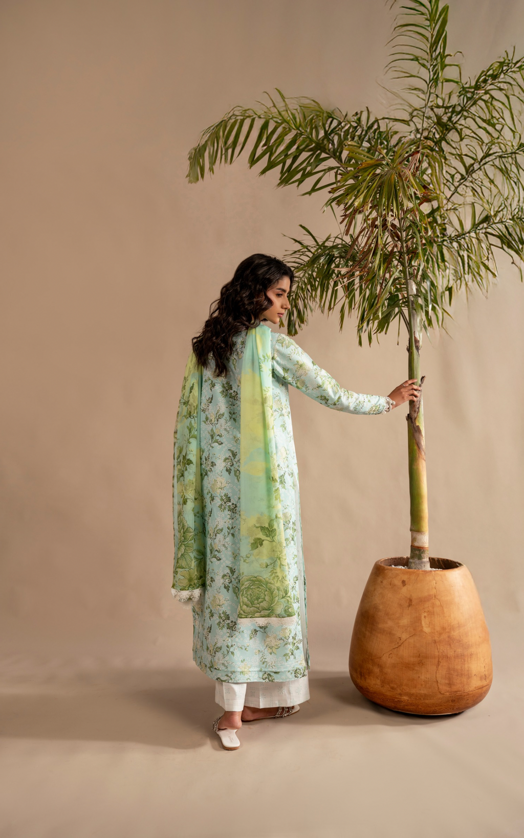 Asifa & Nabeel | Meraki 3 Pcs EMbroidered Lawn | Mint Mosaic MSSL-12