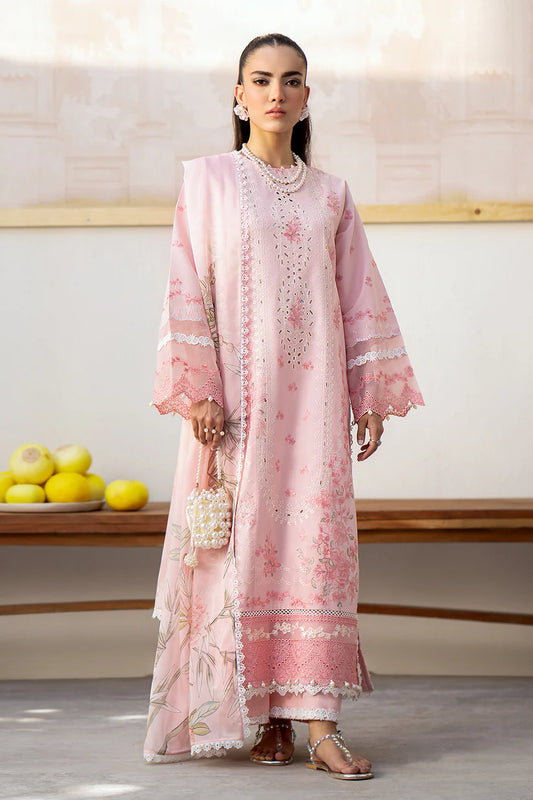 Saad Shaikh | Embroidered Lawn | Pink Oasis