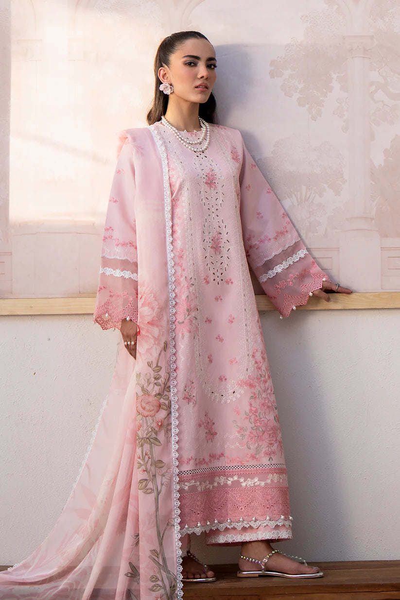 Saad Shaikh | Embroidered Lawn | Pink Oasis