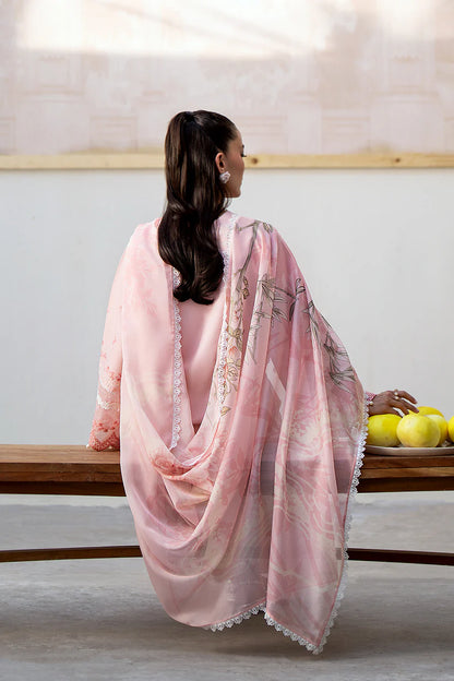 Saad Shaikh | Embroidered Lawn | Pink Oasis