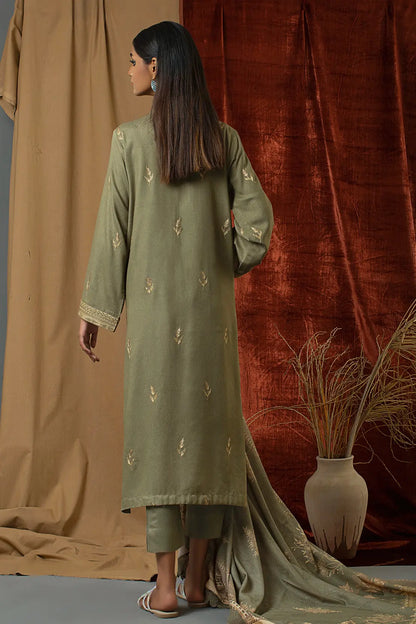 3 Piece – Premium Embroidered Karandi – 8295