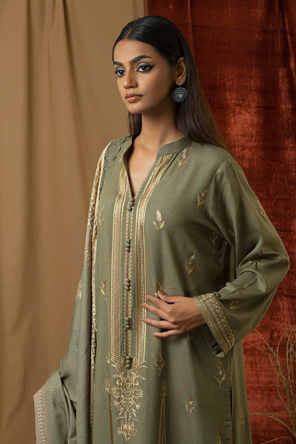 3 Piece – Premium Embroidered Karandi – 8295
