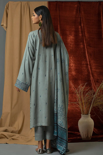 3 Piece – Premium Embroidered Karandi – 8299