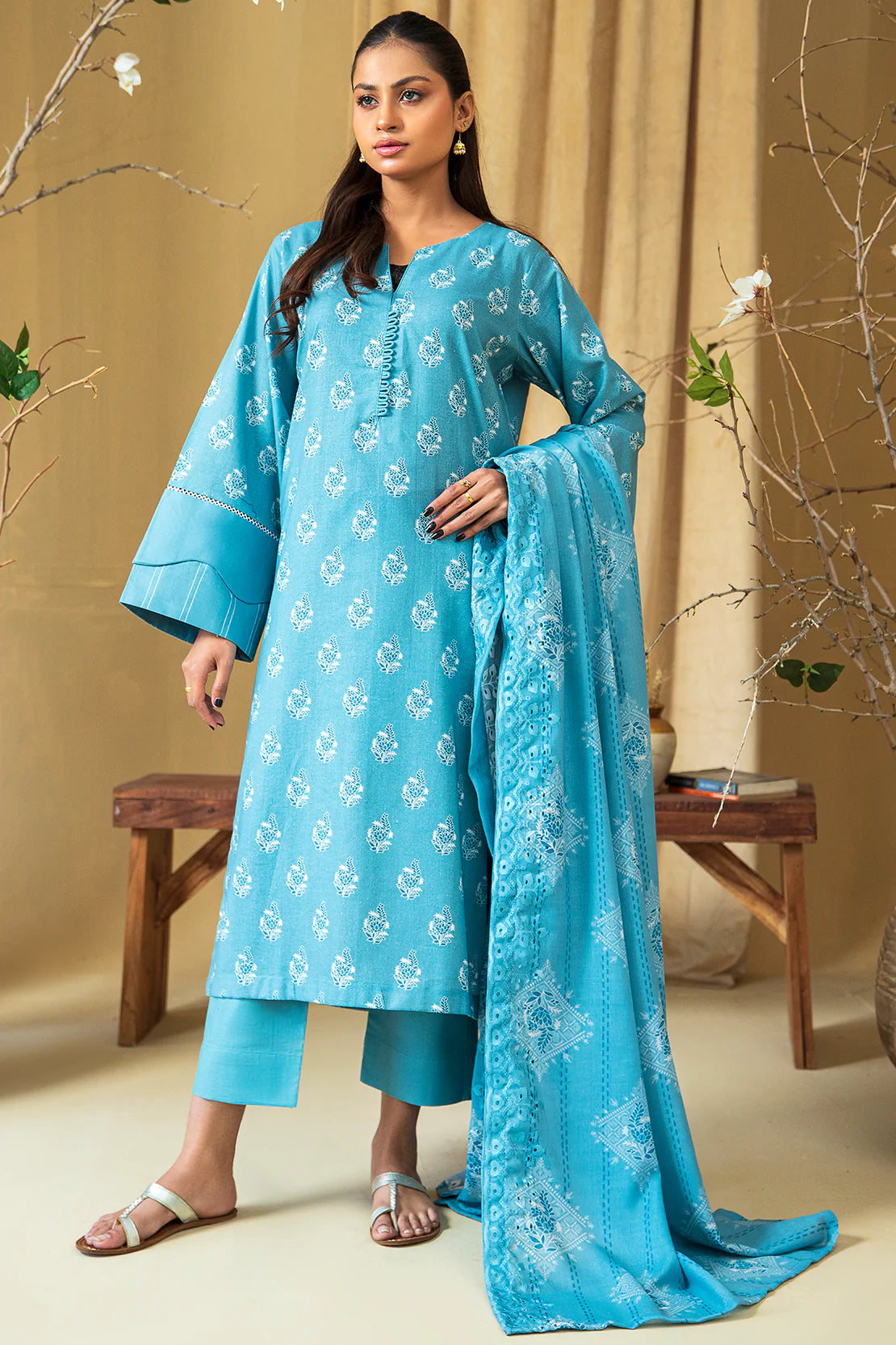 3 PIECE - PREMIUM PRINTED KHADDAR - 8432