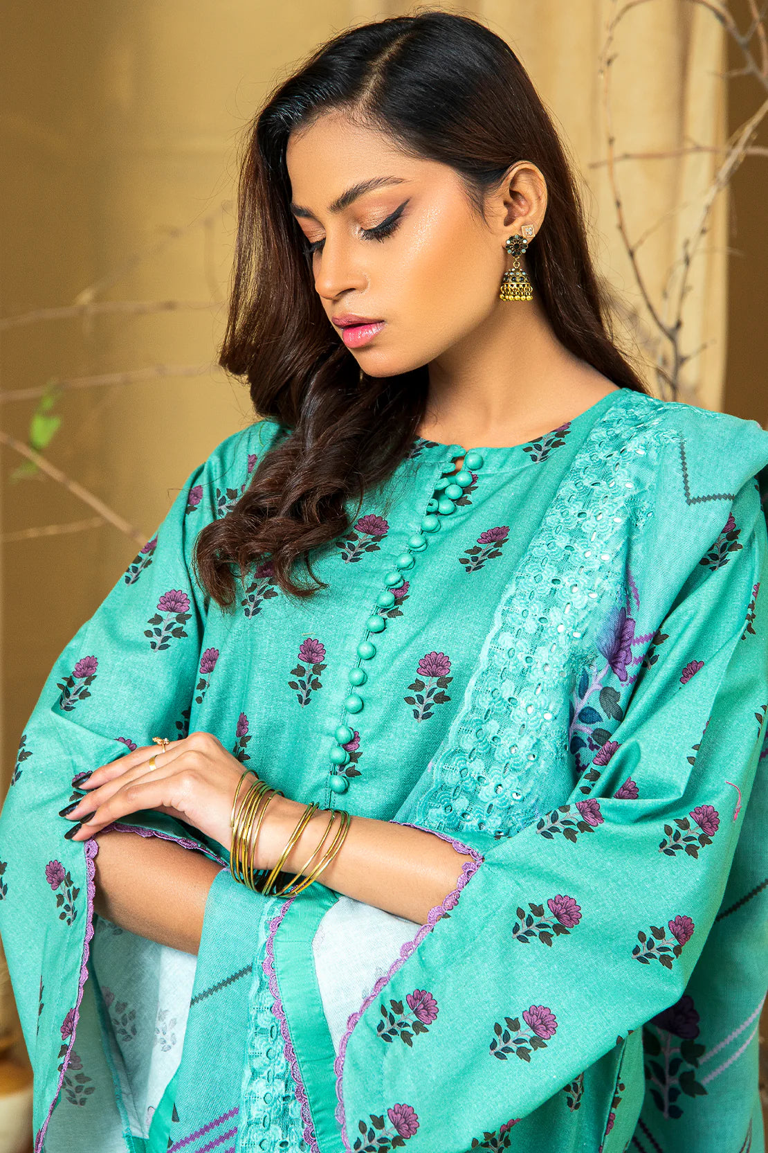 3 PIECE - PREMIUM PRINTED KHADDAR - 8438