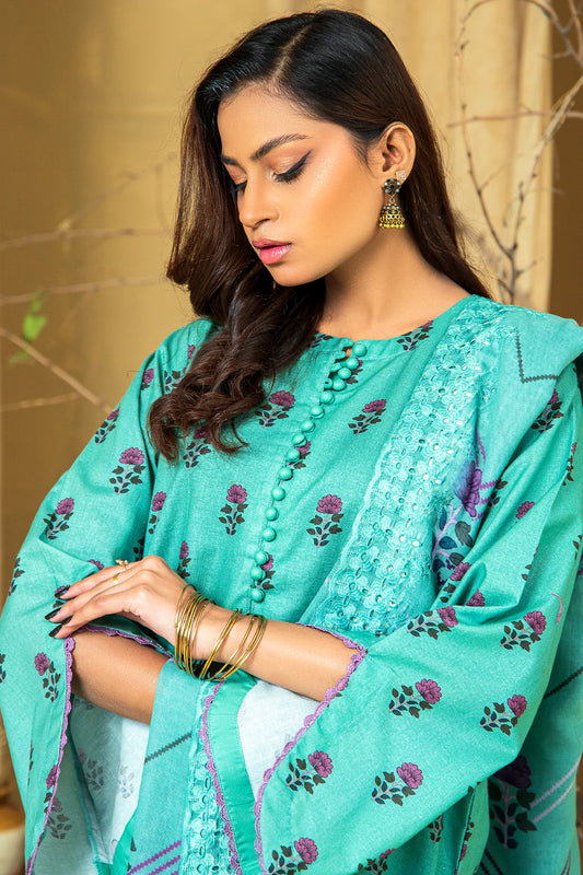 3 PIECE - PREMIUM PRINTED KHADDAR - 8438