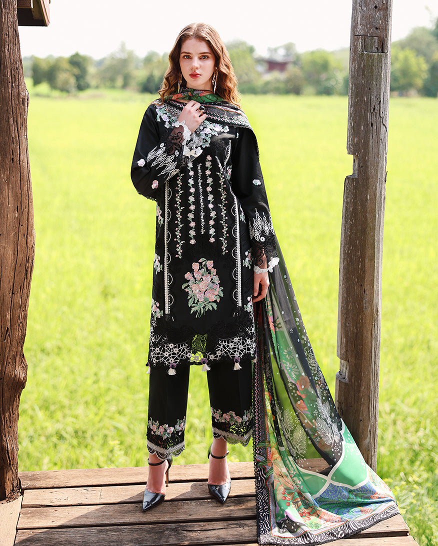 Mushq | Secret Garden - Chikankari Embroidered Lawn | Nightshade Bloom