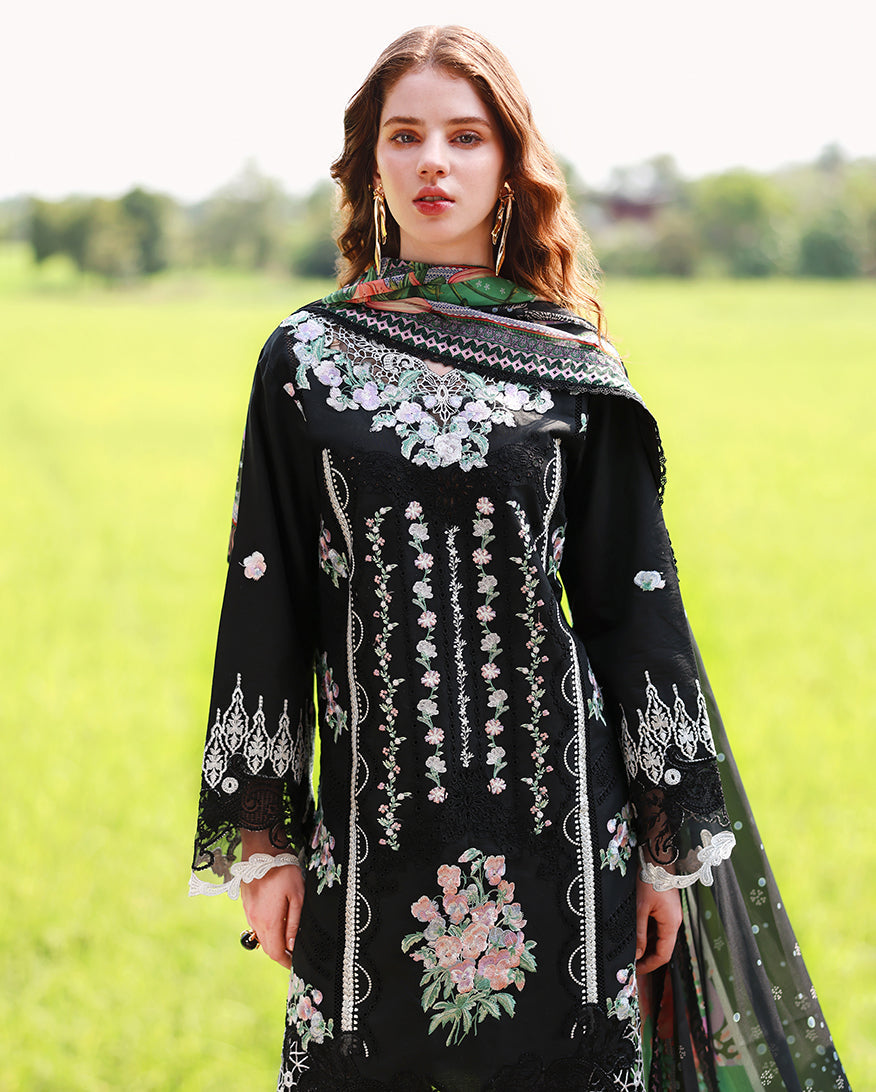 Mushq | Secret Garden - Chikankari Embroidered Lawn | Nightshade Bloom