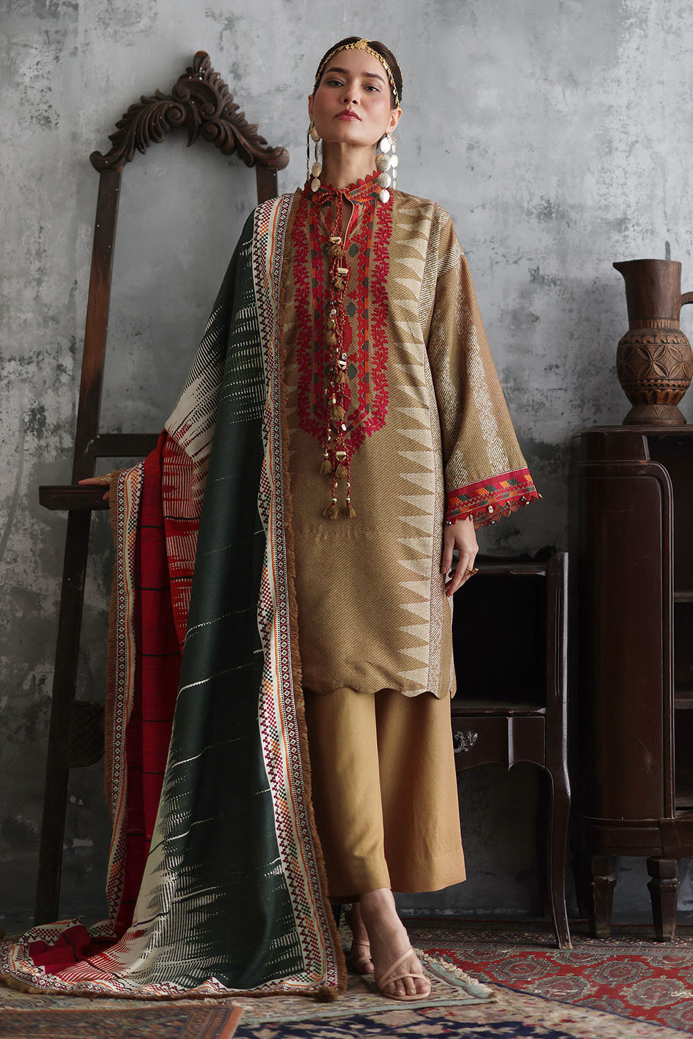 Gul Ahmad | Embroidered Printed Karandi Winter | AY-62015