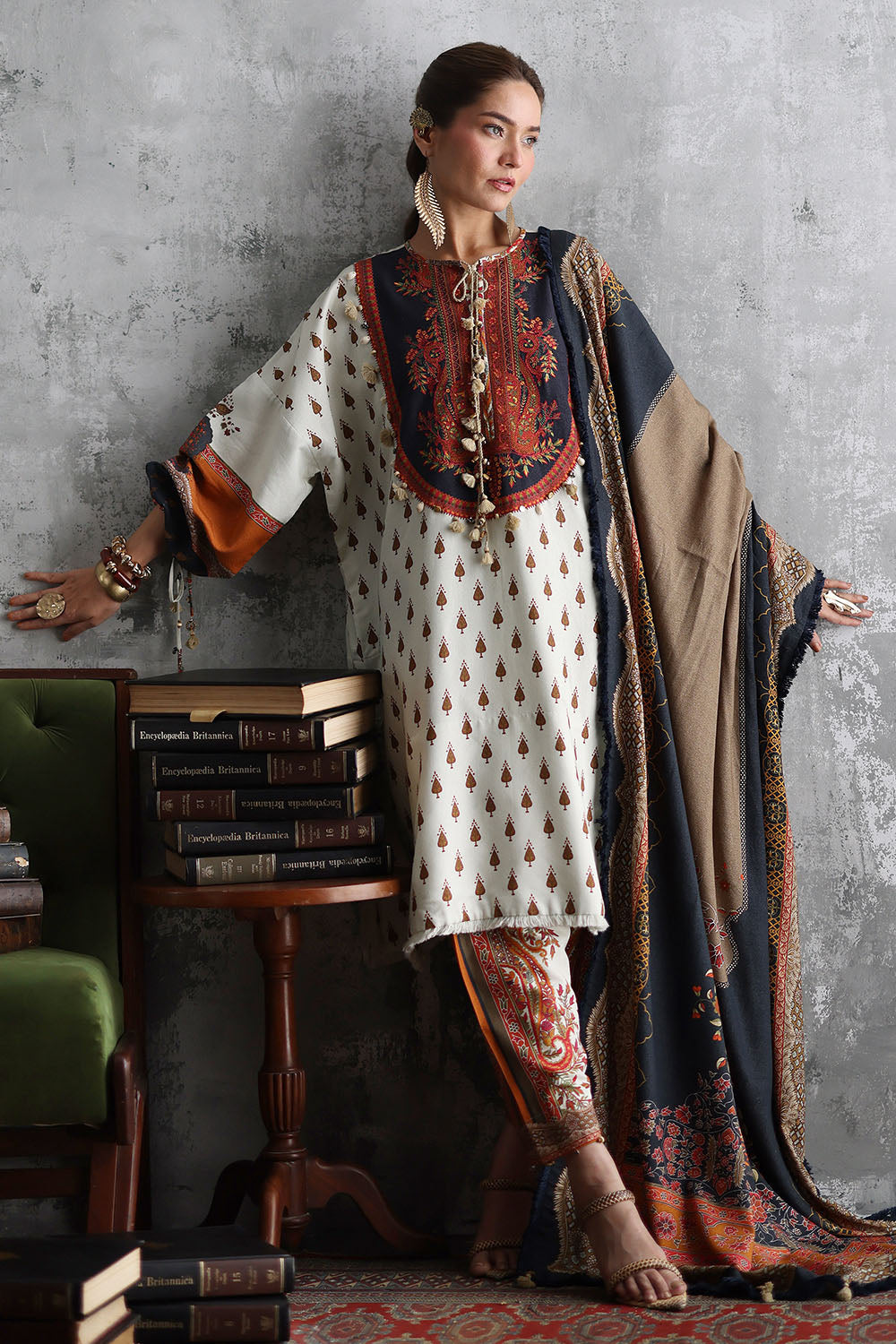 Gul Ahmad | Embroidered Printed Karandi Winter | AY-62014
