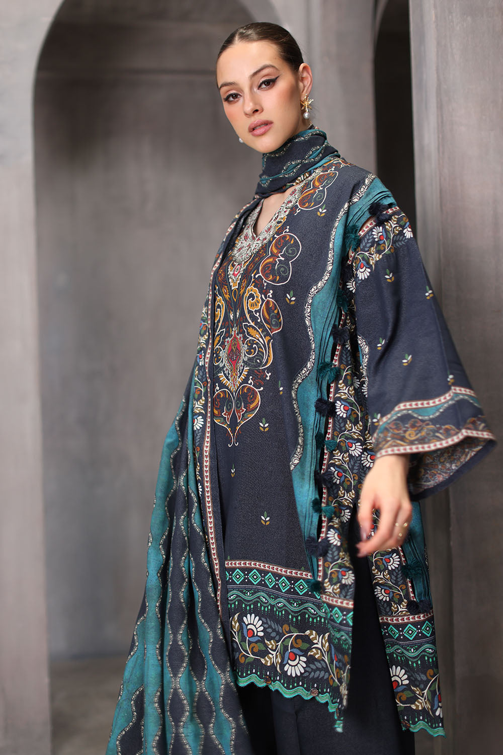 Gul Ahmad | Embroidered Printed Karandi Winter | AY-62023