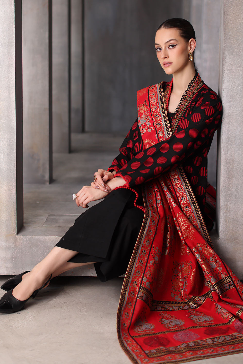 Gul Ahmad | Embroidered Printed Karandi Winter | K-52051