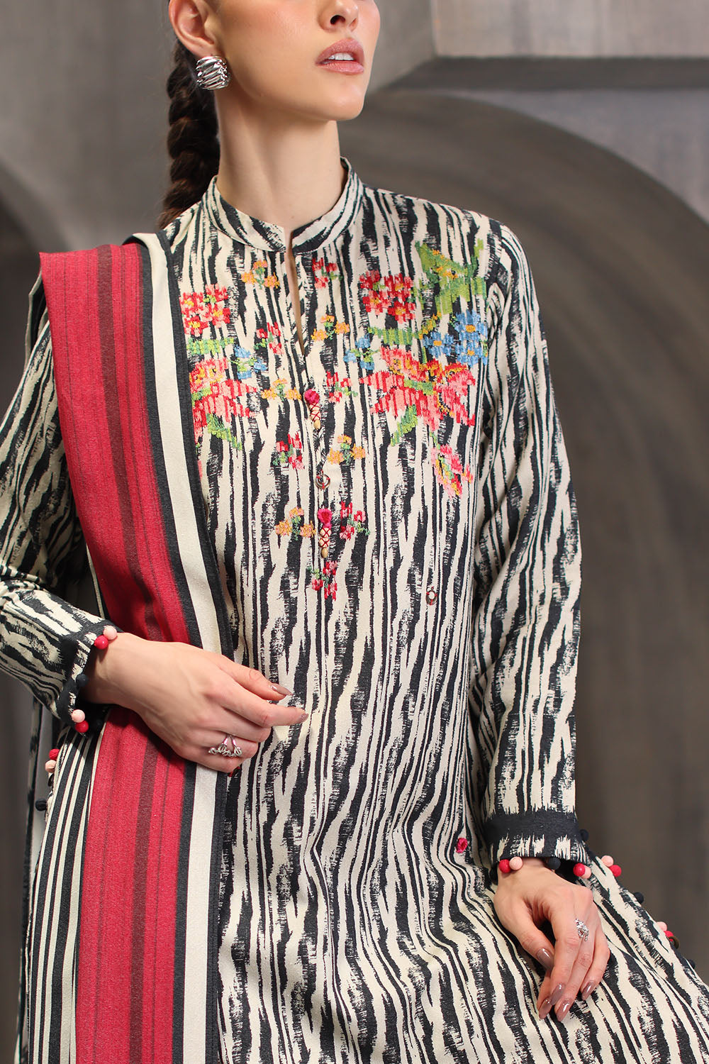 Gul Ahmad | Embroidered Printed Karandi Winter | AY-62010